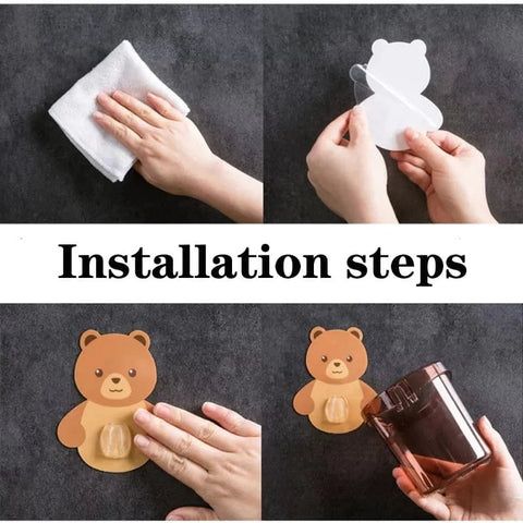 Bear Toothbrush Holder Cup Wall Mounted Bear Toothbrush Holder Cup Wall Mounted