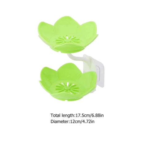 Wall- Mounted Drain Soap Box Double Layer Flower Shaped Wall- Mounted Drain Soap Box Double Layer Flower Shaped