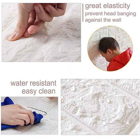Pack Of 4 3D Foam Brick Wall Sheets Pack Of 4 3D Foam Brick Wall Sheets
