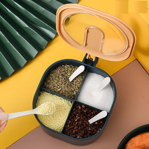 4 Partition Spices Storage Box 4 Partition Spices Storage Box