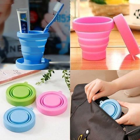 Reusable Silicone travel portable folding coffee water glass Reusable Silicone travel portable folding coffee water glass