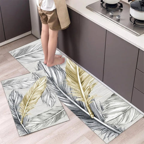 2Pcs Set Kitchen Floor Mat Non Slip-A 2Pcs Set Kitchen Floor Mat Non Slip-A