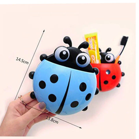 Creative Cute Cartoon Ladybug Mount Toothbrush Toothpaste Holder Creative Cute Cartoon Ladybug Mount Toothbrush Toothpaste Holder