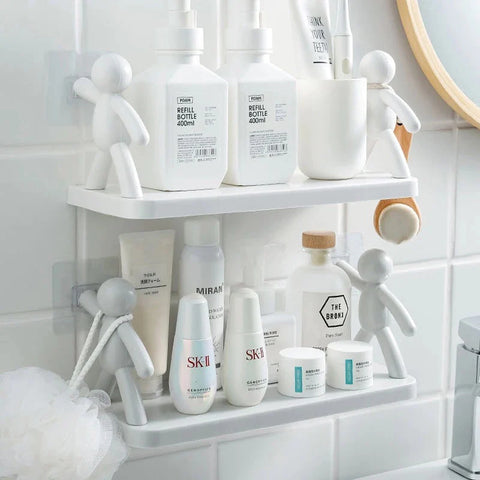 Creative Bathroom Storage Shelves White Doll Villain Shelf Wall Hanging Creative Bathroom Storage Shelves White Doll Villain Shelf Wall Hanging