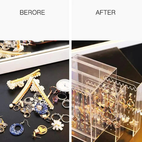 Acrylic Transparent Jewelry Storage Box And Earring Display Stand Acrylic Transparent Jewelry Storage Box And Earring Display Stand