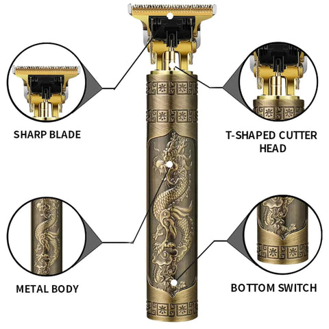 Branded T9 Vintage Beard Trimmer Professional Hair Cut Shaving Machine USB Rechargeable Wireless Branded T9 Vintage Beard Trimmer Professional Hair Cut Shaving Machine USB Rechargeable Wireless
