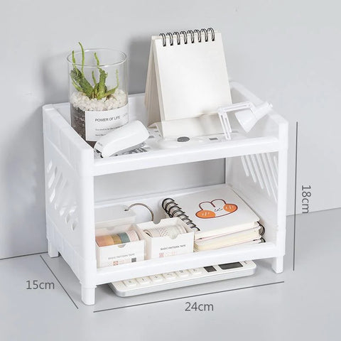 Double Layer Plastic Stroge Organizer Shelf Double Layer Plastic Stroge Organizer Shelf