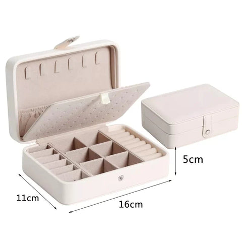 Leather Mini Jewelry Box Double Layer Leather Mini Jewelry Box Double Layer