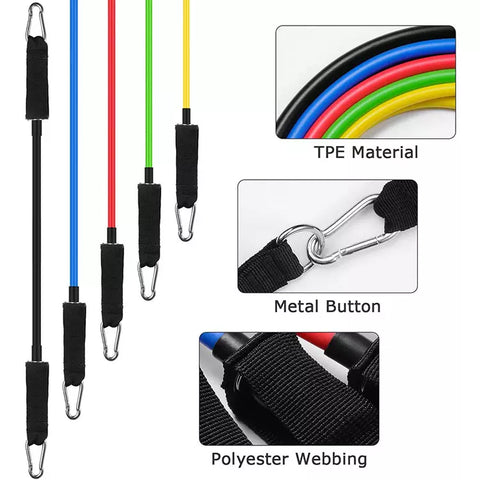 11Pcs Fitness Resistance Bands Set 11Pcs Fitness Resistance Bands Set