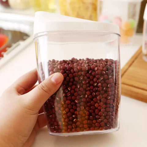5Pcs Set Plastic Kitchen Sealed Jar Cereal Dispenser With Lid 5Pcs Set Plastic Kitchen Sealed Jar Cereal Dispenser With Lid