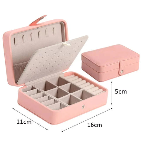 Leather Mini Jewelry Box Double Layer Leather Mini Jewelry Box Double Layer