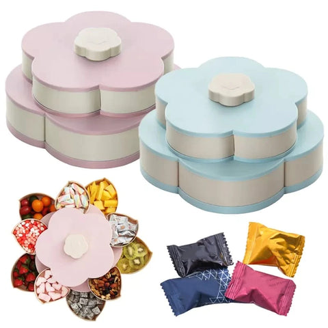Magic Dry Fruit Box Double Layer For Serving Blue Magic Dry Fruit Box Double Layer For Serving Blue