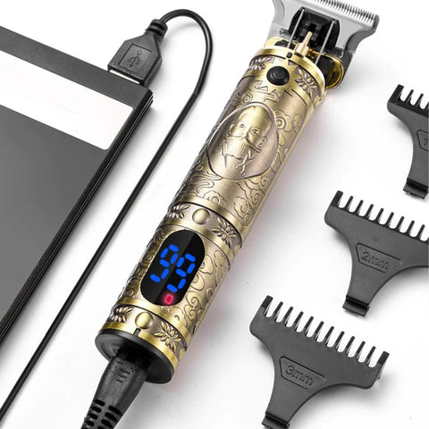 Branded T9 Vintage Beard Trimmer Professional Hair Cut Shaving Machine USB Rechargeable Wireless Branded T9 Vintage Beard Trimmer Professional Hair Cut Shaving Machine USB Rechargeable Wireless
