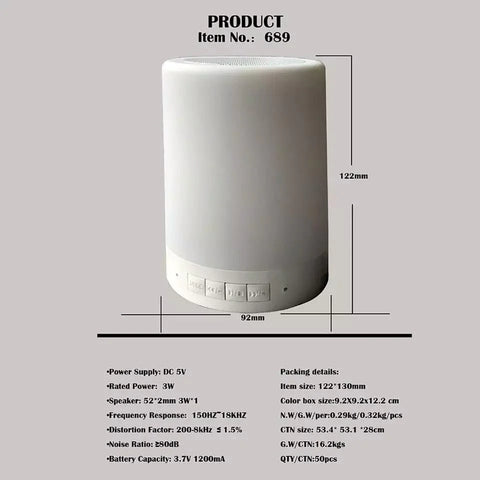 Colorful LED Night Light Bluetooth Touchpad Wireless Speaker Colorful LED Night Light Bluetooth Touchpad Wireless Speaker