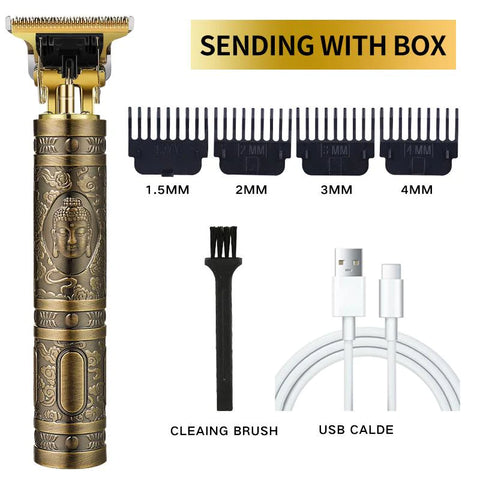 Branded T9 Vintage Beard Trimmer Professional Hair Cut Shaving Machine USB Rechargeable Wireless Branded T9 Vintage Beard Trimmer Professional Hair Cut Shaving Machine USB Rechargeable Wireless