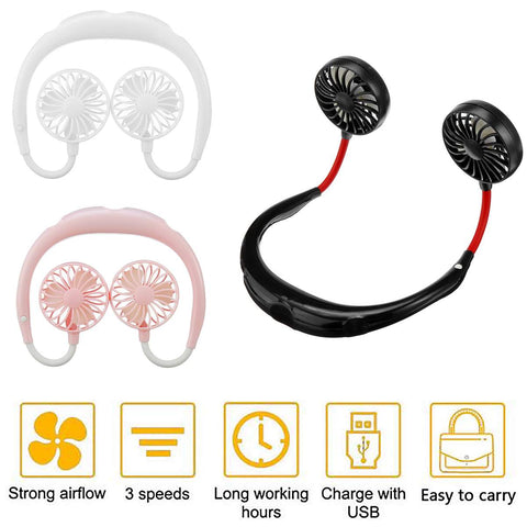 Mini USB Rechargeable Neck Held Colar Fan Portable Mini USB Rechargeable Neck Held Colar Fan Portable