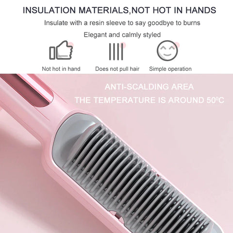 Electric Hair Straightener Brush Heated Comb Straight Electric Hair Straightener Brush Heated Comb Straight