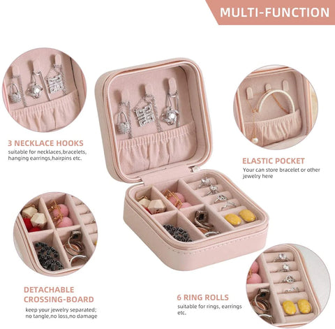 Portable Jewellery Box Organizer Travel Jewelry Storage Case for Earrings Necklace Portable Jewellery Box Organizer Travel Jewelry Storage Case for Earrings Necklace