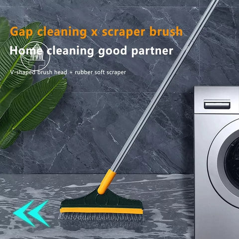 2 In 1 Floor Scrub Brush with Window Squeegee 120 Degrees Rotatable Long Handle 2 In 1 Floor Scrub Brush with Window Squeegee 120 Degrees Rotatable Long Handle