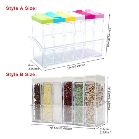 6 Units Transparent Spices Container 6 Units Transparent Spices Container