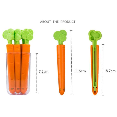 5PCS Food Sealing Clip Carrot Shape 5PCS Food Sealing Clip Carrot Shape