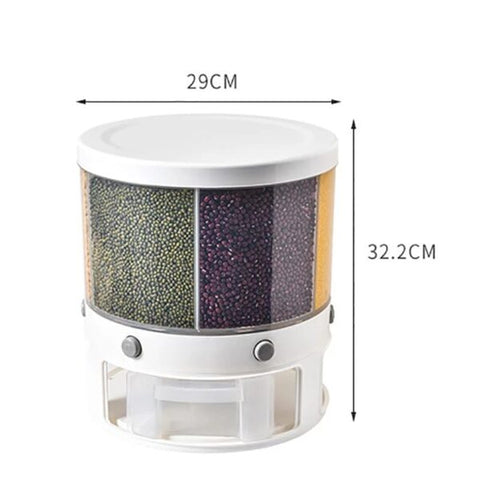 6 Grid Large Food Cereal Dispenser Revolving Base 6 Grid Large Food Cereal Dispenser Revolving Base