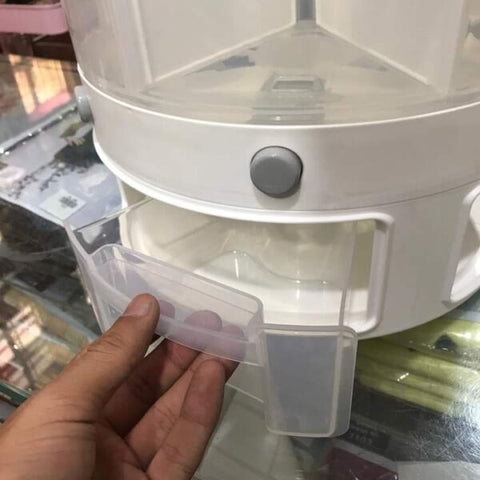 6 Grid Large Food Cereal Dispenser Revolving Base 6 Grid Large Food Cereal Dispenser Revolving Base