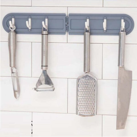6 Hooks Double Sided Foldable Adhesive Holder 6 Hooks Double Sided Foldable Adhesive Holder