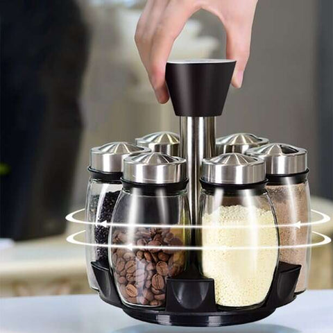 6Pcs Seasoning Spice Jar Rack 360 Rotating 6Pcs Seasoning Spice Jar Rack 360 Rotating