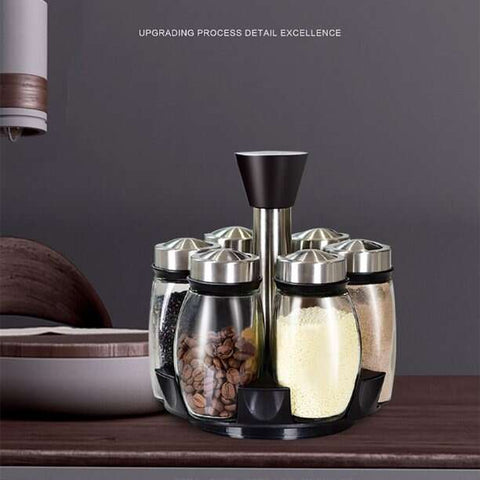 6Pcs Seasoning Spice Jar Rack 360 Rotating 6Pcs Seasoning Spice Jar Rack 360 Rotating