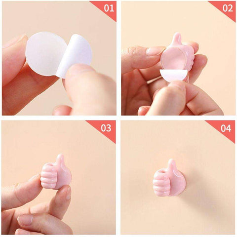 Creative Thumbs Up Shape Wall Hook Clip (pack of 10) Creative Thumbs Up Shape Wall Hook Clip (pack of 10)