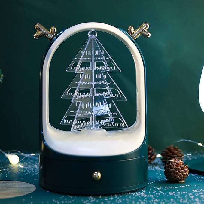 360° rotating Jewellery storage box Christmas tree shape storage box