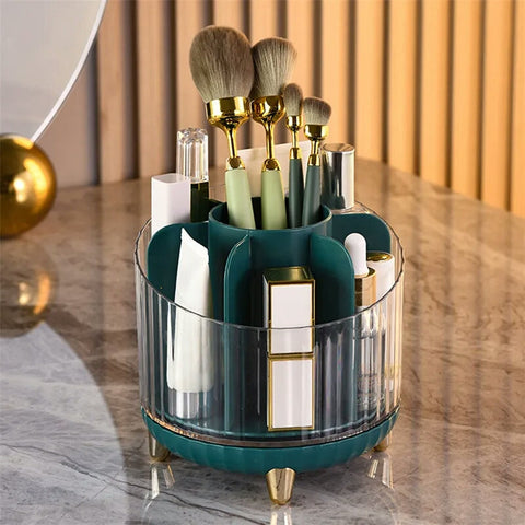 New Portable Makeup Brushes Holder 360° Rotating Desk Makeup Organizer