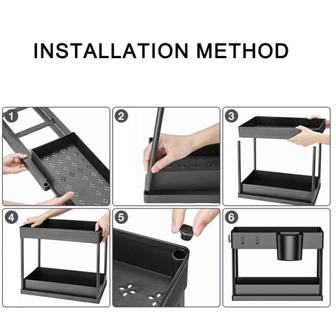 2 Layer Plastic Kitchen Rack