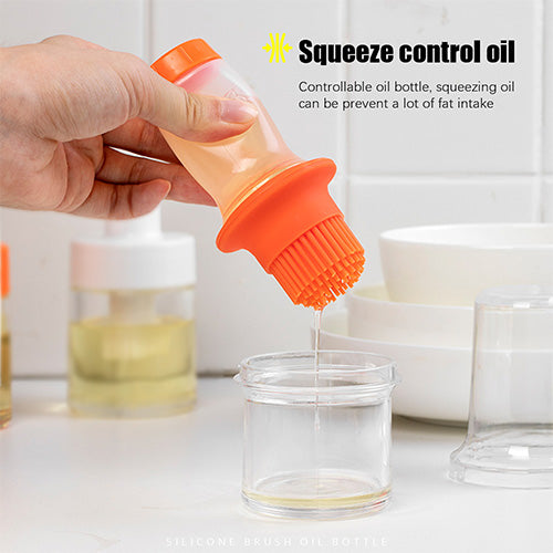 Extruded Silicone BBQ Oil Brush with Acrylic Bottle