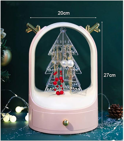 360° rotating Jewellery storage box Christmas tree shape storage box