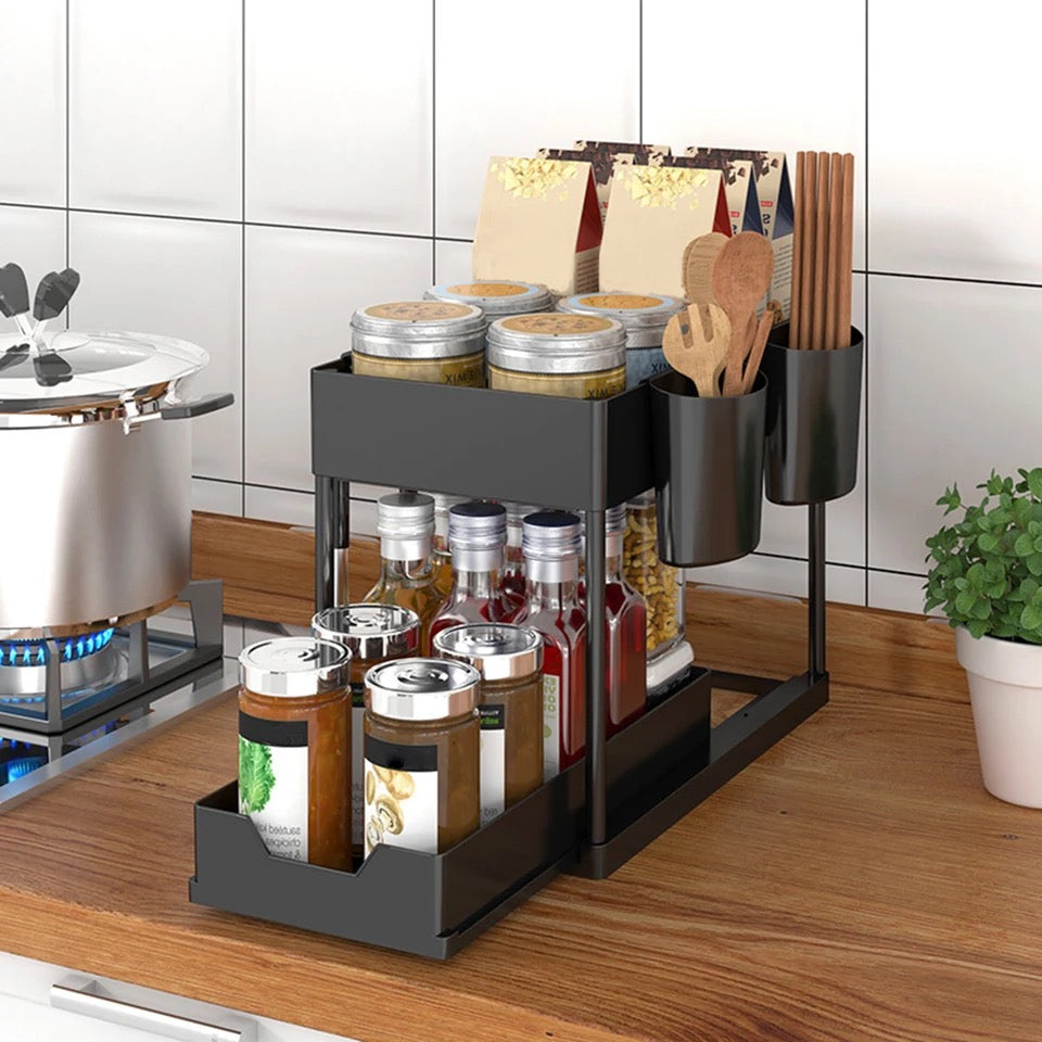 2 Layer Plastic Kitchen Rack