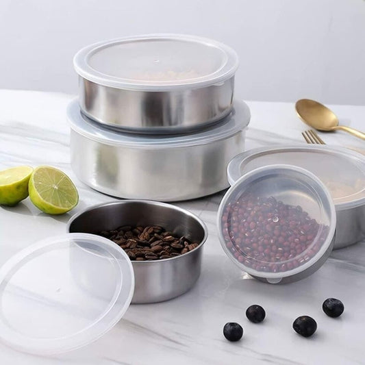 5 Pcs Food Storage Stainless Steel Bowls