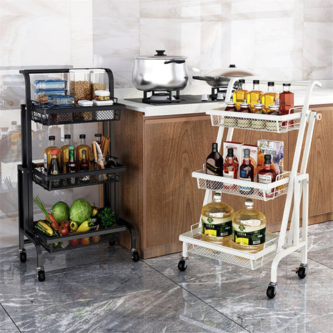 3-Tier Kitchen Fruits And Vegetables Folding Storage Rack