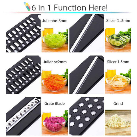 6 In 1 Mandoline Slicer Vegetable Cutter