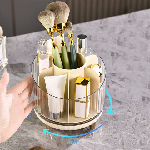 New Portable Makeup Brushes Holder 360° Rotating Desk Makeup Organizer