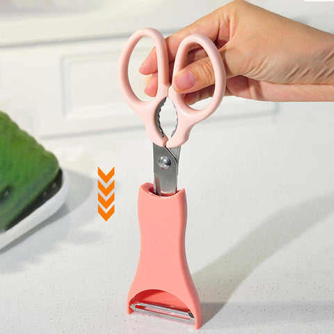 2 In 1 Scissors And Peeler Set Stainless Steel