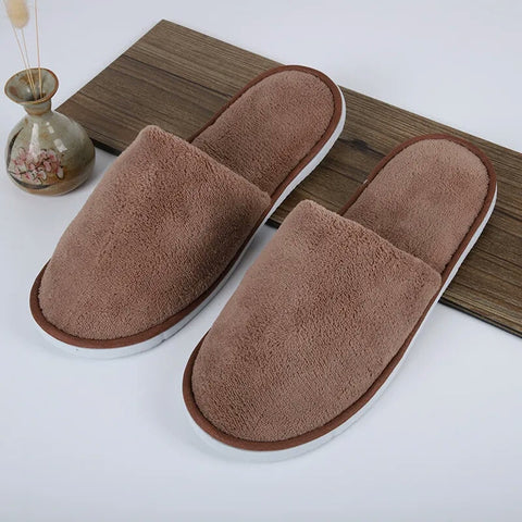 Soft Plush Cotton Cute Slippers Shoes Couple Unisex Non-Slip Floor Indoor Home Furry Slippers