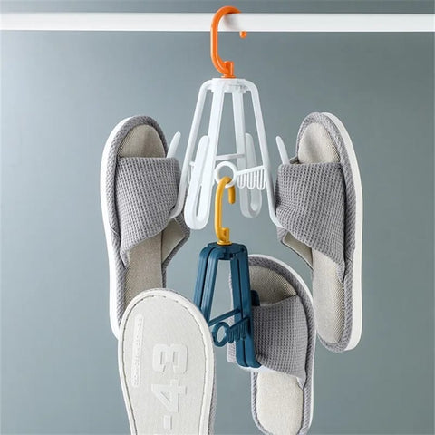 Rotating Shoe Drying Organizer Hanger with 4 Hooks