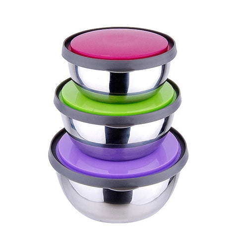 Stainless Steel 3 Pcs Food Storage Box Airtight