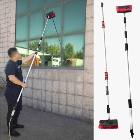 Telescopic Solar Panel Cleaning Brush with Water Switch