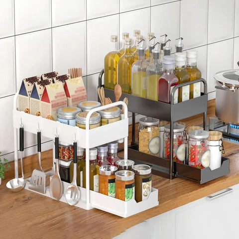 2 Layer Plastic Kitchen Rack