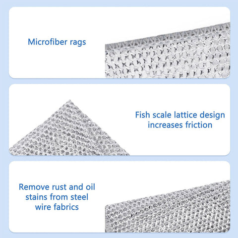 Wire Dishwashing Rags For Wet & Dry Pack of 5