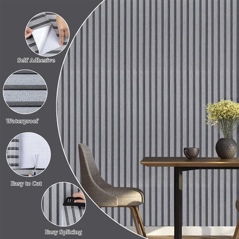 Wood Texture Wall Sheet-Grey