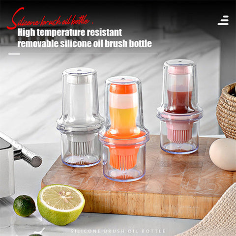 Extruded Silicone BBQ Oil Brush with Acrylic Bottle